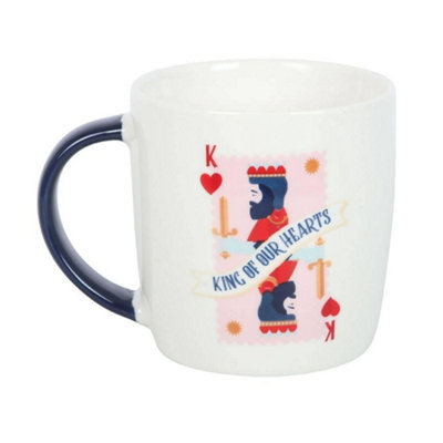 Something Different King Of Our Hearts Playing Card Mug Set White/blue (One Size) from B&Q