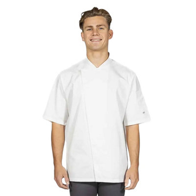 Adc Men's White Asymmetric Chef Jacket In | Size: Small - Image 3