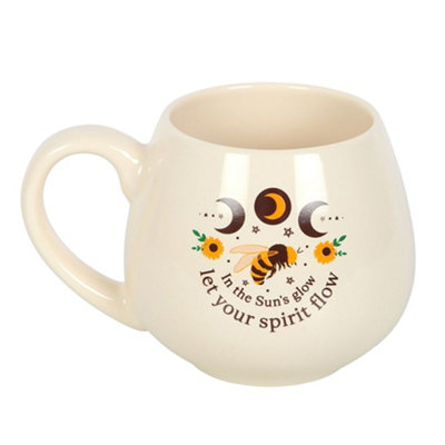 Something Different Let Your Spirit Flow Rounded Mug Cream/brown/yellow (One Size) from B&Q