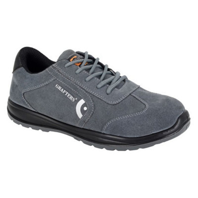Grafters Mens Suede Safety Trainers Grey (10 Uk) from B&Q