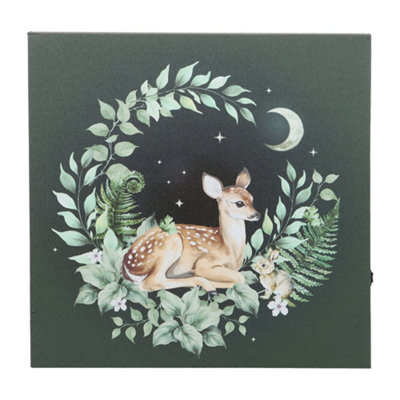  - Something Different Canvas Fawn Plaque Brown/green/white (One Size)