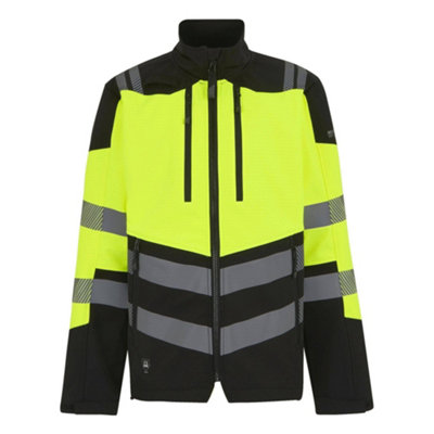 Regatta Professional Mens Hi-Vis 3 Layer Soft Shell Jacket Black/yellow (Xxl) from B&Q
