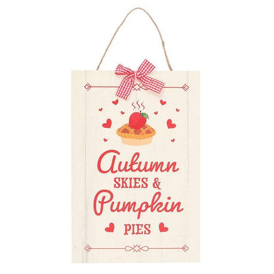  - Something Different Autumn Skies & Apple Pies Hanging Sign Red/white (One Size)
