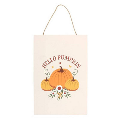 Something Different Autumn Days Hello Pumpkin Hanging Sign Orange (One Size) from B&Q