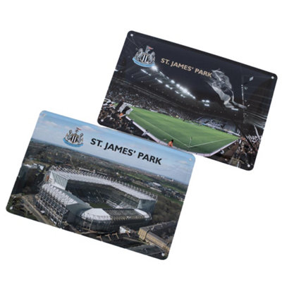 Newcastle United Fc Stadium Sign (Pack Of 2) Black/white/blue (One Size) from B&Q