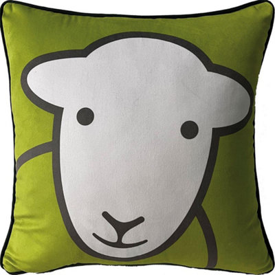 Herdy Hello Filled Cushion Green/white (40Cm X 40Cm)