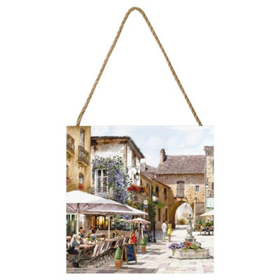 Richard Macneil Courtyard Cafe Plaque Multicoloured (20Cm X 20Cm) from B&Q
