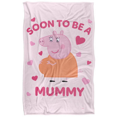 Peppa Pig Pa Pig Soon To Be Mummy Pig Blanket White (One Size) from B&Q