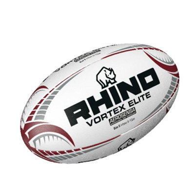 Rhino Vortex Elite Rugby Ball White/maroon/grey (5)