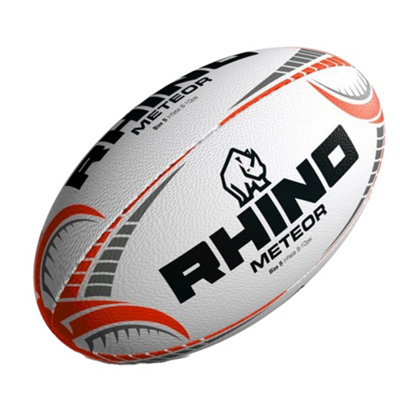 Rhino Meteor Rugby Ball White/orange/grey (4)