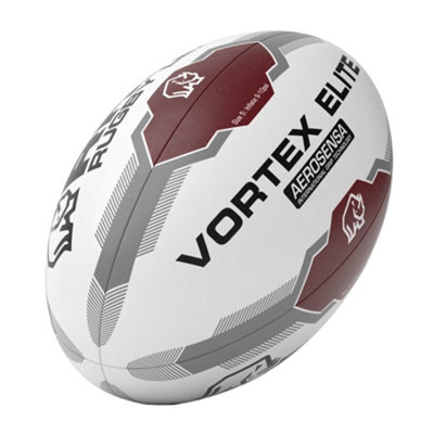 Rhino League Vortex Elite Rugby Ball White/maroon/grey (5)