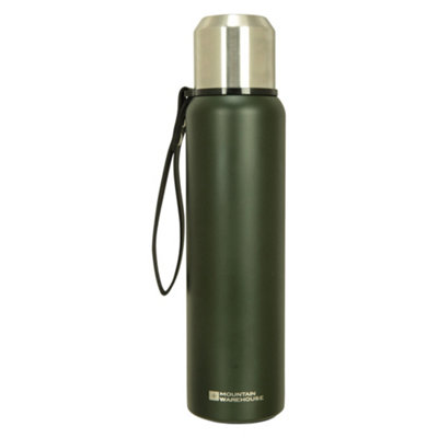 Mountain Warehouse 1L Double Wall Insulated Flask with Leakproof Screw Top Lid in Matte Green - Image 4
