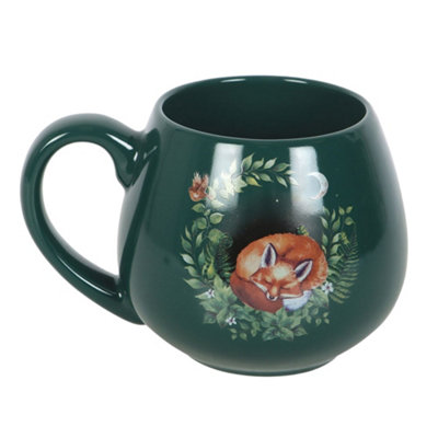 Something Different Sleeping Fox Rounded Mug Green (One Size) from B&Q