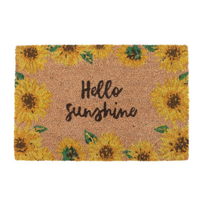 Something Different Hello Sunshine Sunflower Door Mat Yellow/brown (One Size) from B&Q