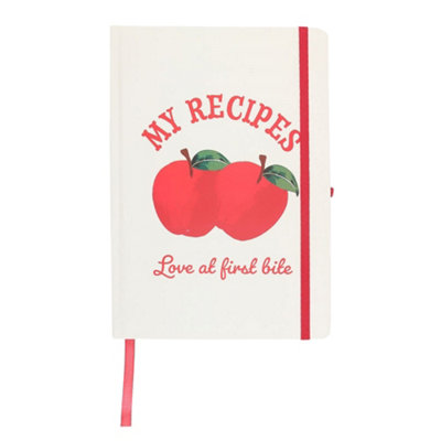 Something Different My Recipes A5 Notebook With Pen White/red/gold (One Size) from B&Q