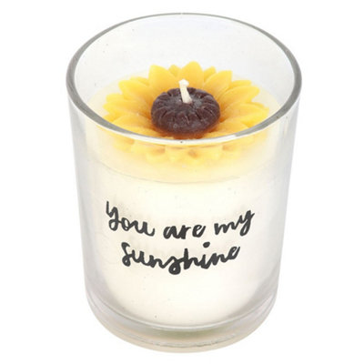 Something Different You Are My Sunshine Sunflower Candle White/yellow (One Size) from B&Q