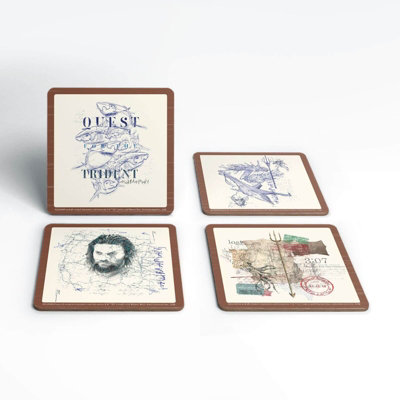 B&Q -  Aquaman Quest For The Trident Corkbacked Coaster Set
