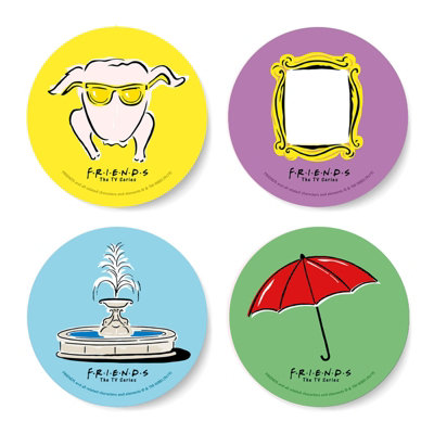 B&Q -  Friends Icons Mirror Chicken Fountain Umbrella Coaster Set