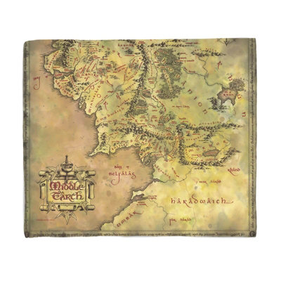 Zavvi Lord Of The Rings Middle Earth Fleece Blanket from B&Q