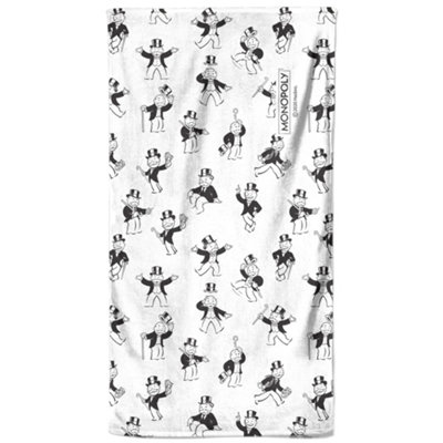 Zavvi Monopoly Man Pattern Beach Towel B&Q