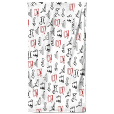 Zavvi Monopoly Figures Pattern Beach Towel B&Q