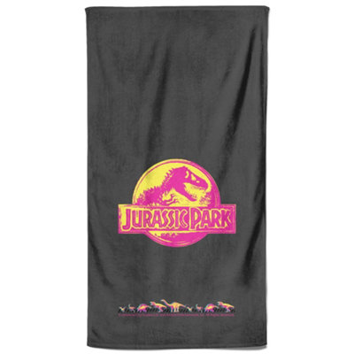 Zavvi Jurassic Park Neon Logo Beach Towel from B&Q