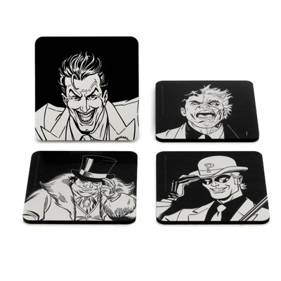 B&Q -  Villains Icon Corkbacked Coaster Set