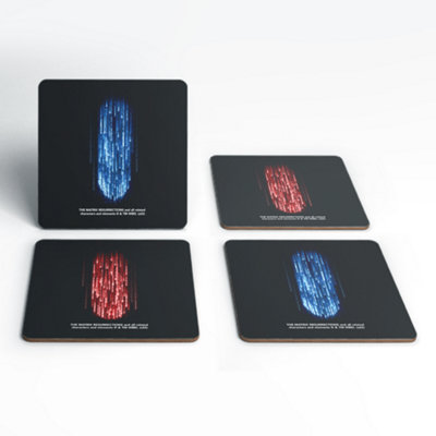 Zavvi Matrix Blue Red Corkbacked Coaster Set from B&Q