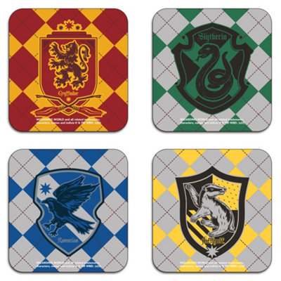 Zavvi Hogwarts Houses Corkbacked Coaster Set B&Q