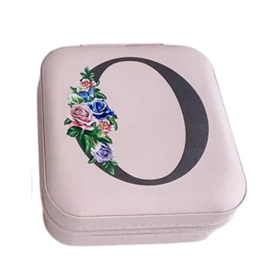  - Krystina's Collection Pink Travel Jewellery Box With Floral InitialLetter O
