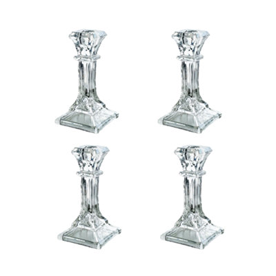 Woodside Home Living Modern Style Glass Dinner Candle Holder Set Of 4
