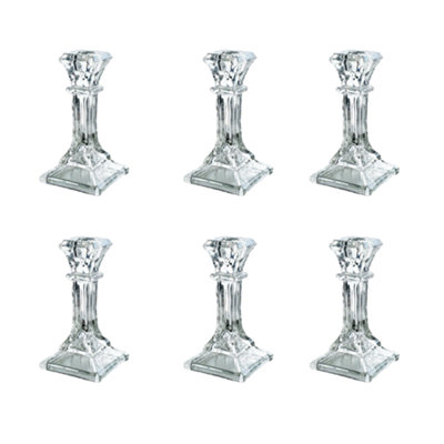 Woodside Home Living Modern Style Glass Dinner Candle Holder Set Of 6