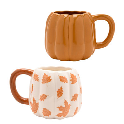 Country Living Set Of 2 Pumpkin Mugs