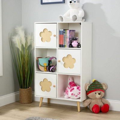 Home Source Daisy 3X3 Cube Storage Bookcase With Open Shelves And Cupboard Doors from B&Q