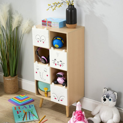B&Q -  Milo Kids Cube Storage Bookcase With Animal Drawers