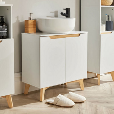 B&Q -  Florence 2 Door Under Sink Basin Storage Cabinet Unit White