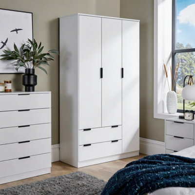 Home Source Phoenix 3 Door 2 Drawer Wardrobe With Hanging Rail And Shelf Storage from B&Q