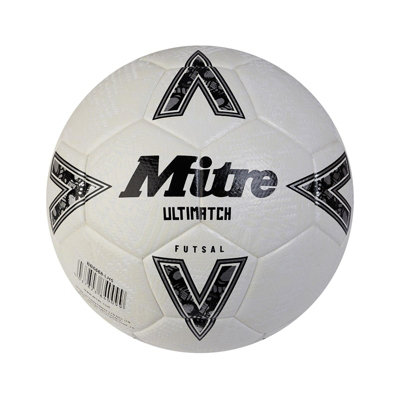 Mitre Ultimatch Futsal Football White/black (4) from B&Q