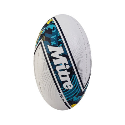 Mitre Squad Rugby Ball White/blue/black (5) from B&Q