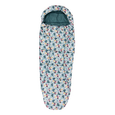 B&Q Tresp Childrens/Kids Bunka 3 Season Tropical Birds Lightweight Mummy Sleeping Bag (One Size) Blue