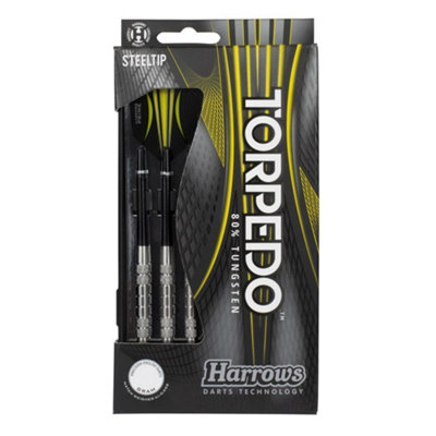 Harrows Torpedo Tungsten Darts (Pack Of 3) - Black/Yellow / 21G - Image 3