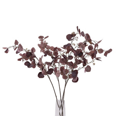 Hill Interiors Berried Eucalyptus Artificial Flower in Burgundy - Image 6