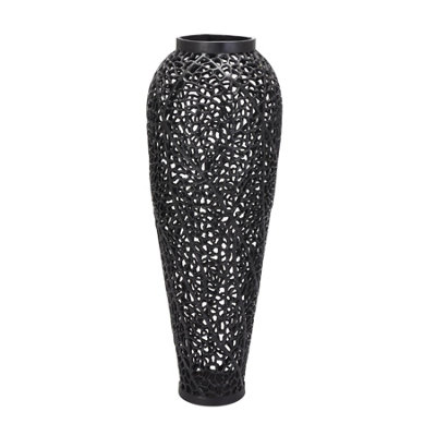 Hill Interiors Cast Lattice Vase (90Cm X 31Cm X 31Cm) Black