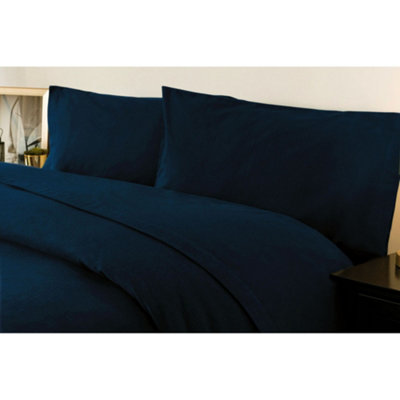 Belledorm Brushed Cotton Fitted Sheet Navy (Superking) from B&Q