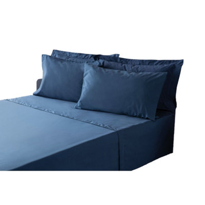 Belledorm Polycotton Extra Deep Fitted Sheet Navy (Superking) from B&Q