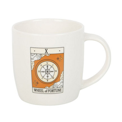 B&Q White Something Different Tarot Wheel Of Fortune Mug (One ) 12.2Cm