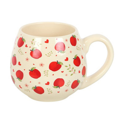 Something Different Apple Rounded Mug White/red (One Size) from B&Q