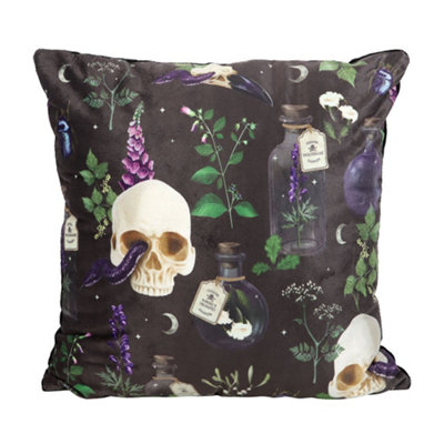  - Something Different Square Venom & Vines Cushion Black (One Size)