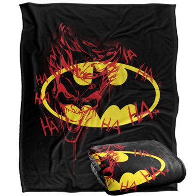 DC comics Batman Graffiti The Joker Blanket Multicoloured (One Size) from B&Q