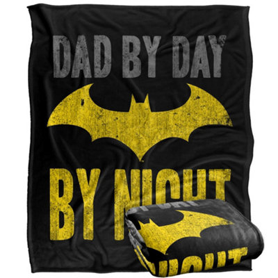 DC comics Batman Dad By Day Logo Blanket Multicoloured (One Size) from B&Q